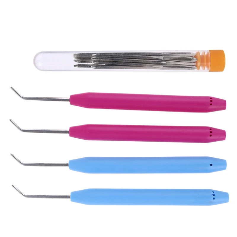 Швейные поделок набор игл Вязание крючком крючок ткацкого станка большие глаза