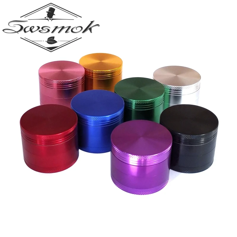 

SWSMOK 50MM 4-layer Aluminum Alloy Herbal Herb Tobacco Grinder Spice Weed Grinders Smoking Pipe Accessories Gold Smoke Cutter