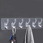 Прозрачные крепкие самоклеящиеся настенные вешалки для дверей, крючки на присоске, стойка для тяжелых нагрузок, присоска для кухни, ванной комнаты