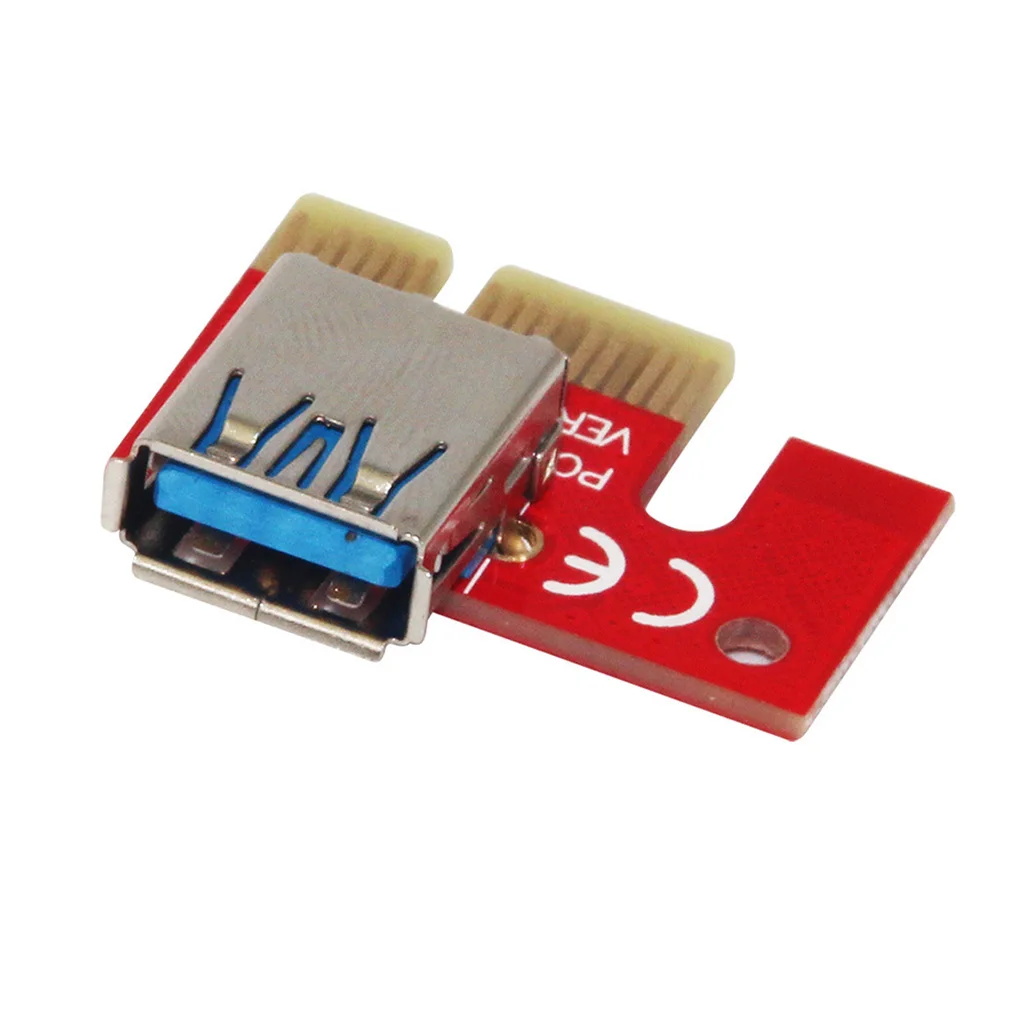 

PCI-E Riser Board SATA 15pin Power Interface Extender Card USB 3.0 PCI-E 1x to 16X Adapter 4-pin PCI-E Riser Card