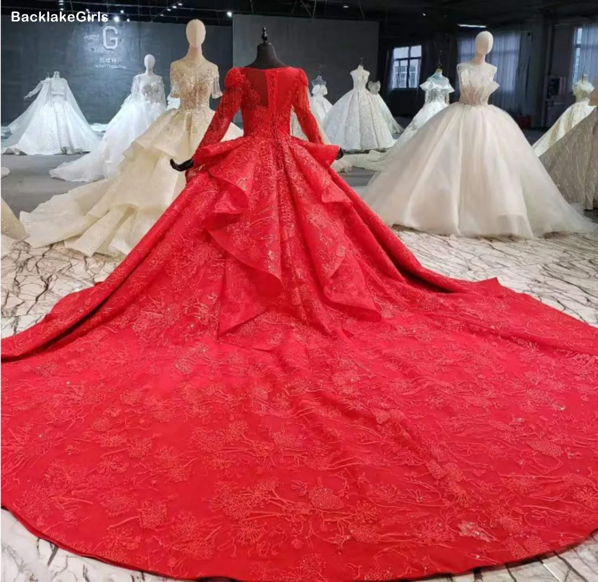 Красное Бальное Платье Свадебное платье 2020 бисероплетение кисточка длинный