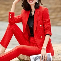 ladies formal ol styles pantsuits for women business work wear long sleeve autumn winter blazers professional interview clothes