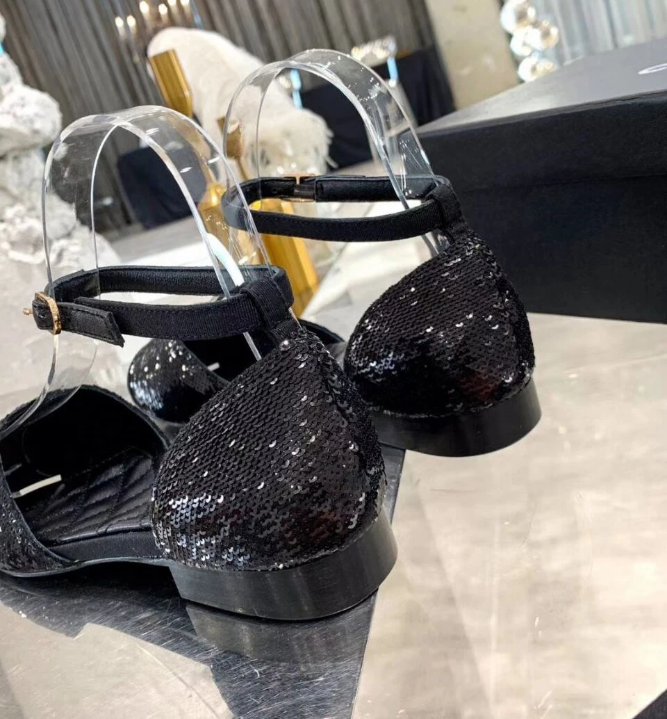 

Prowow Flat Bling Sequins Sandals Mary Jane Ballet Shoes Ladies Shoes White Nude Black Brand Designer Shoes Zapatos De Mujer