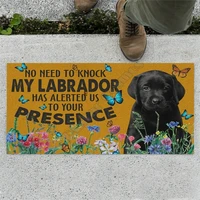 erugear no need to knock my black labrador has alerted us to your presence doormat 3d all over printed doormat