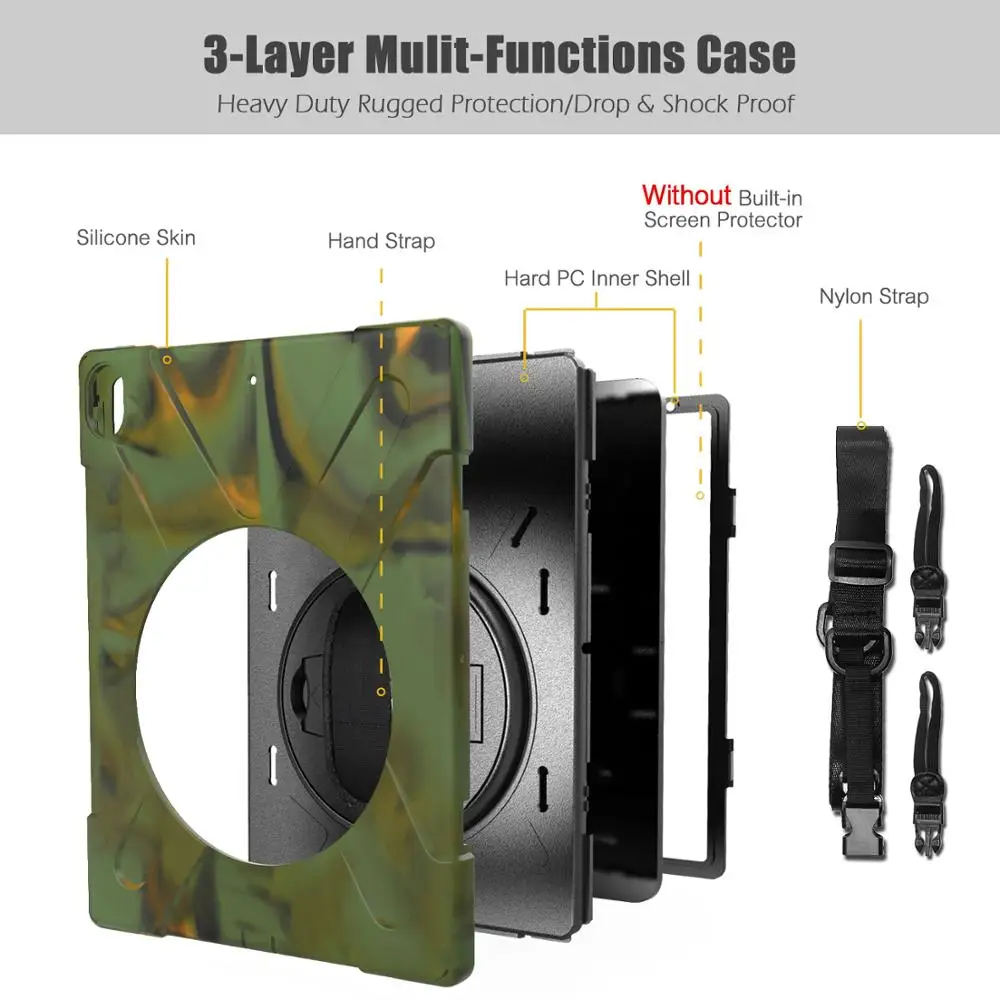 

For ipad Pro 12.9 inch 2018 cover case For Coque Apple ipad Pro 12.9 inch 2018 Case protective PC + Silicone case