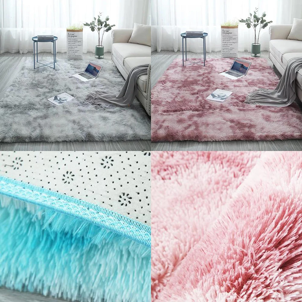 Современный градиентный Пушистый Ковер 40*60 см прямоугольный ковер для балкона