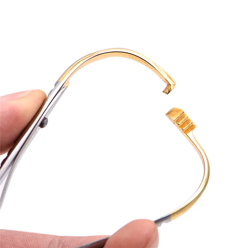 Стоматологический держатель игл щипцы изогнутая позолоченная ручка