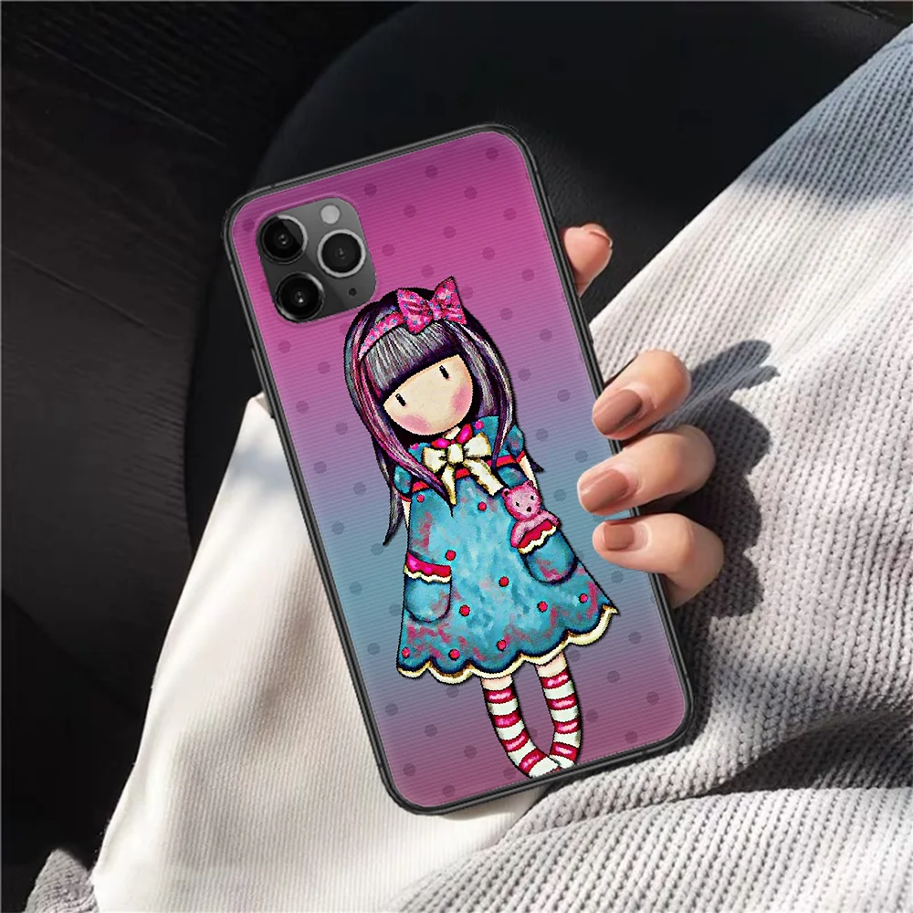 

Gorjuss Cartoon Girl Santoro Phone Case Cover Hull For iphone 5 5s se 2020 6 6s 7 8 12 mini plus X XS XR 11 PRO MAX black