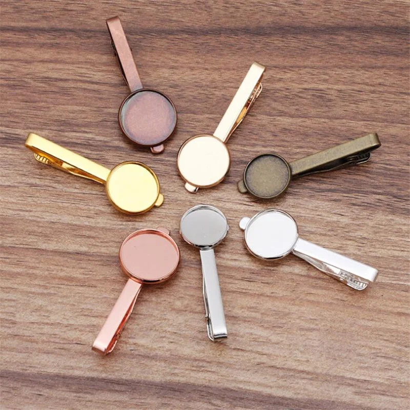 Пустые Настройки зажима для галстука 5 шт./лот пустая круглая основа кабошона 20 мм