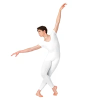 adult mens unitard one piece lycra ballet short sleeve full body tight jumpsuit unitards dance costumes bodysuit