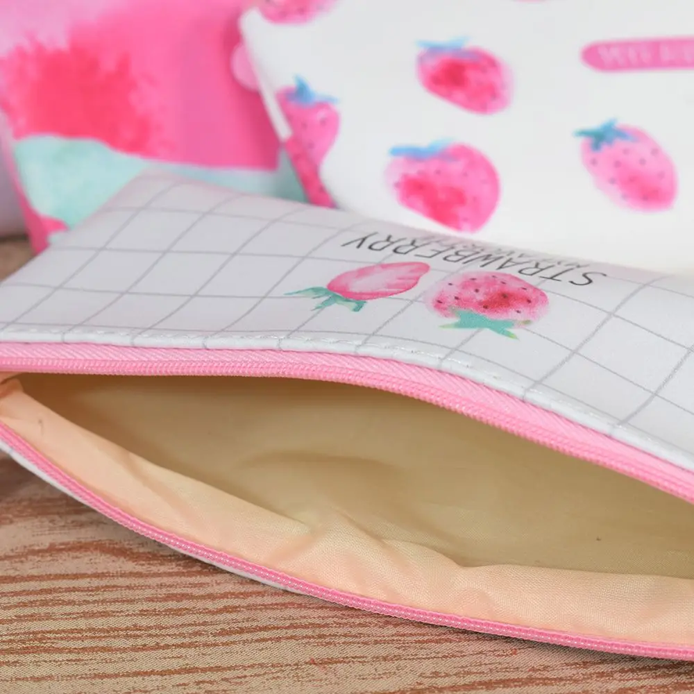 Горячая Kawaii пенал для карандашей розовый клубника из искусственной кожи сумка для хранения ручек высокого Ёмкость Карандаш Чехол для девочек канцелярские школьные принадлежности