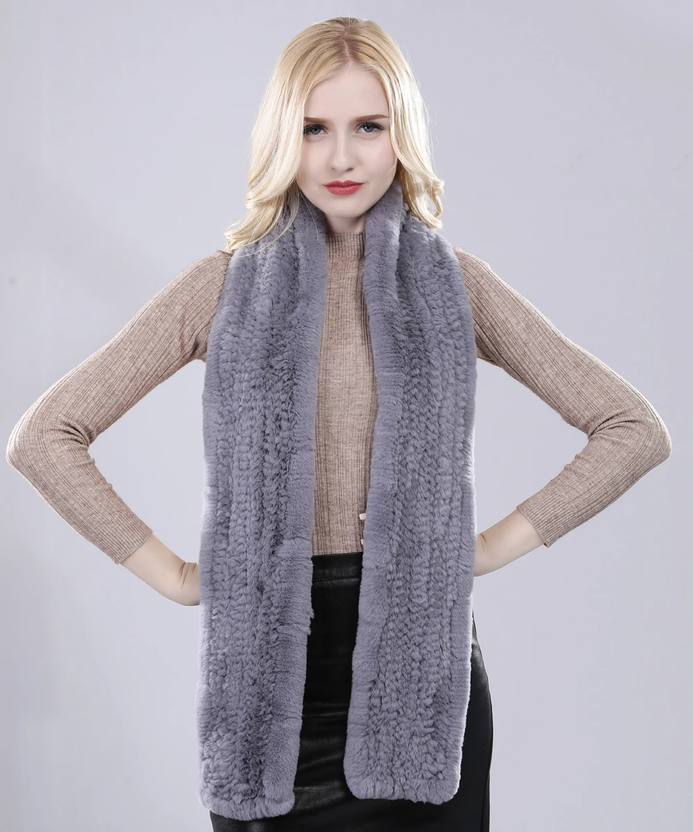 2021 Леди ручной вязанный натуральная шерсть лисий мех шарф Зимний теплый