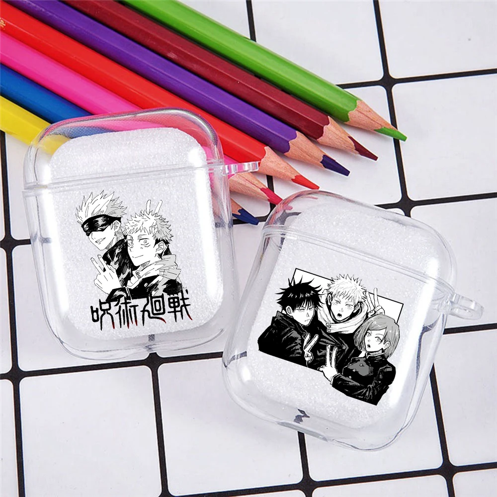 Прозрачный чехол для наушников Airpods 2/1 Япония аниме джудцу Kaisen Gojo Satoru мягкий