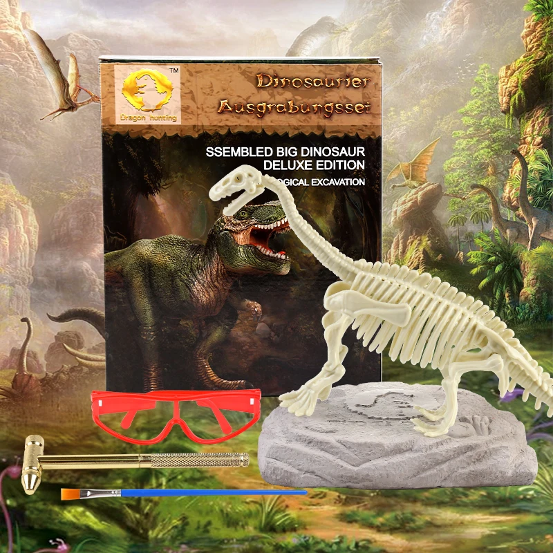 

Ready to ship New kids toys excavation kit Dinosaur Fossil Toys set Plastic Educational Science diplodocus Standard Edition