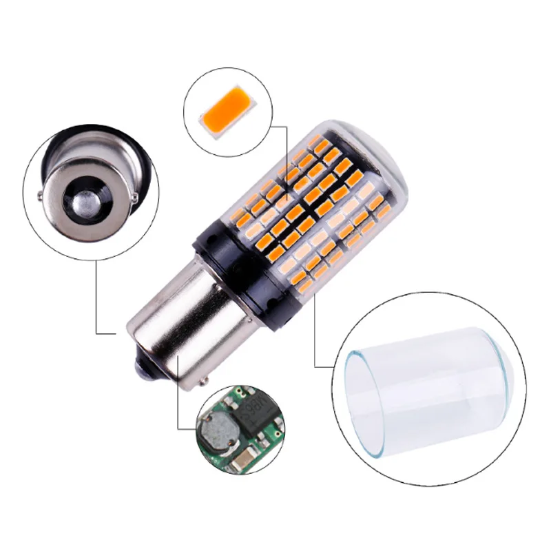 1x3014 144smd CanBus S25 1156 BA15S P21W светодиодный BAY15D BAU15S PY21W лампа T20 7440 W21W W21/5W светильник для