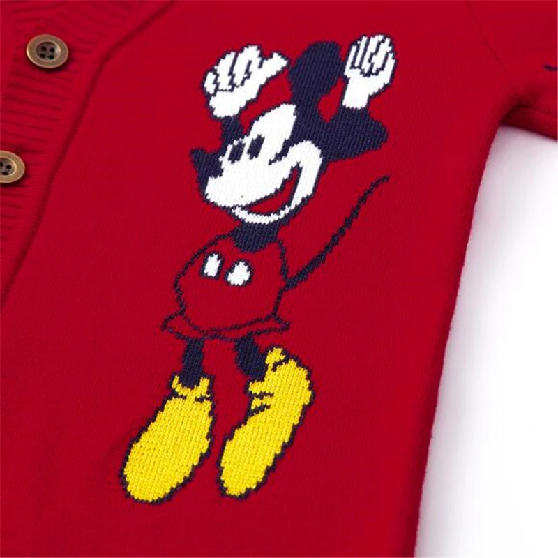 Детский свитер Disney с Микки Маусом вязаный кардиган Сезон осень зима Пальто для