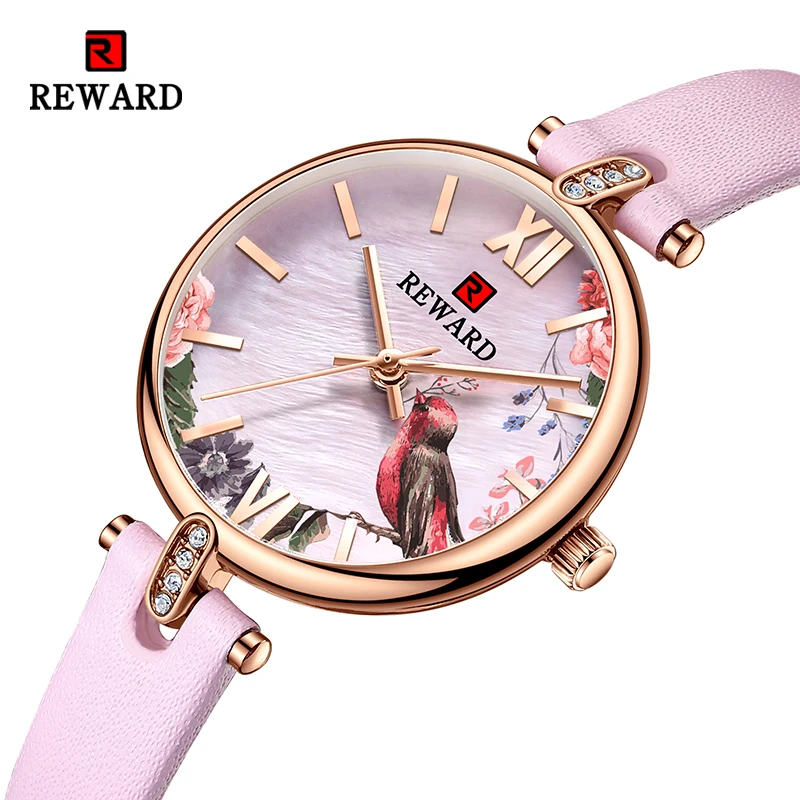 

New Reward Casual Vintage Women Wristwatches Japanese Quartz Watch Cheap Ultra Thin Timepiece Leather Wrist Watches for Females