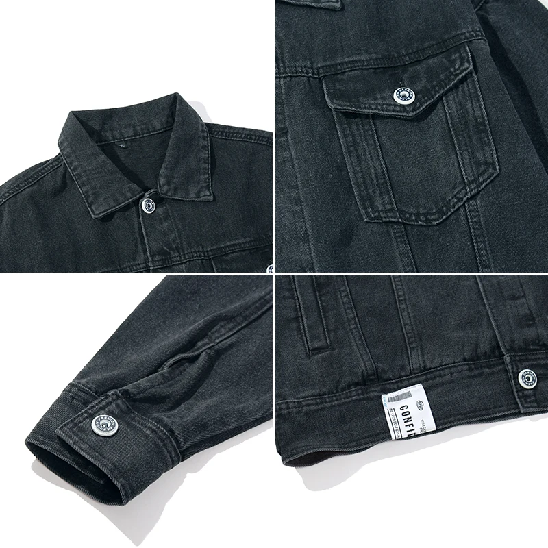 

SingleRoad Mens Jean Jacket Men 2020 Fashion Side Pockets Hip Hop Oversized Coat Japanese Streetwear Black Denim Jackets For Men