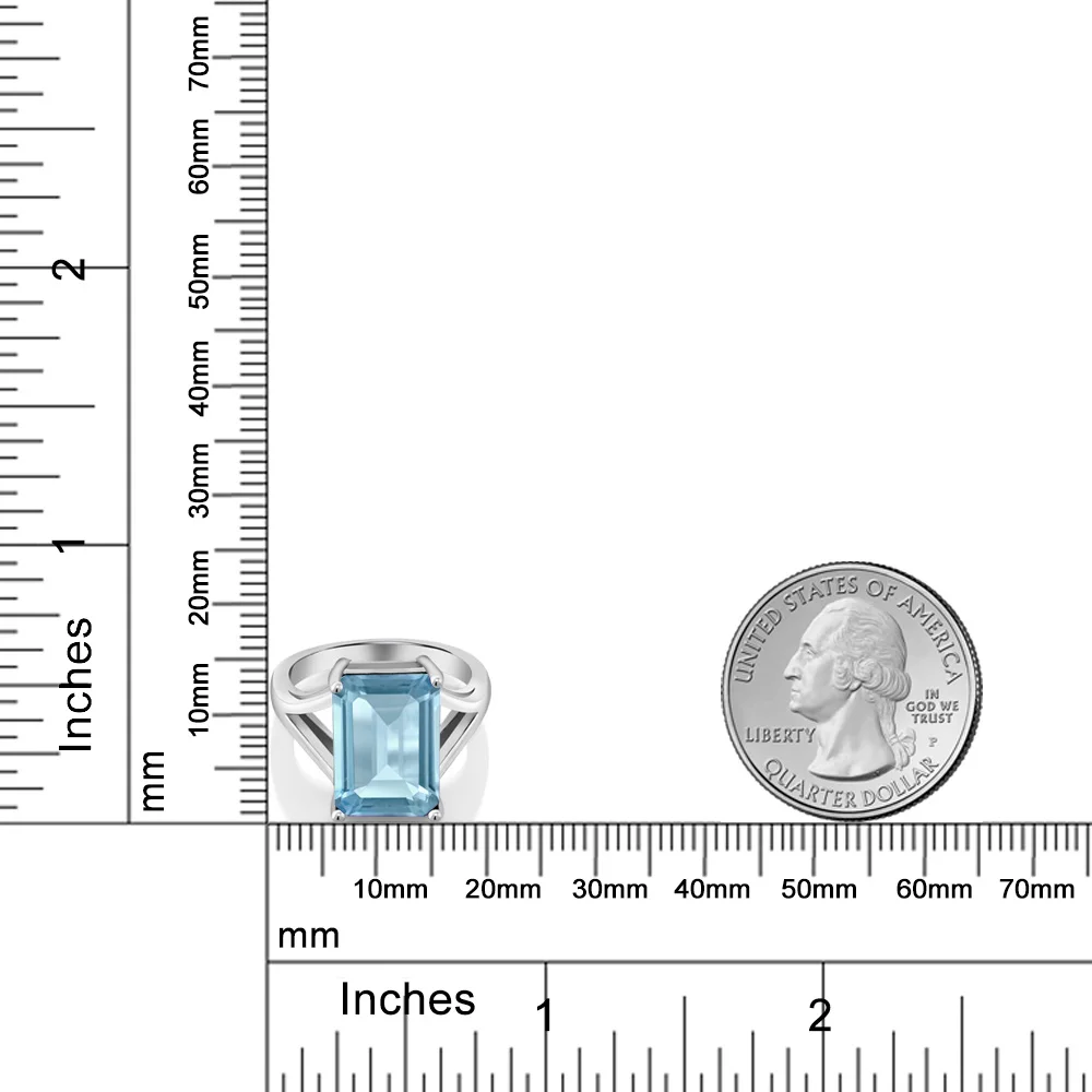 Драгоценный камень 8 70 карат восьмиугольник натуральный Небесно Голубой топаз