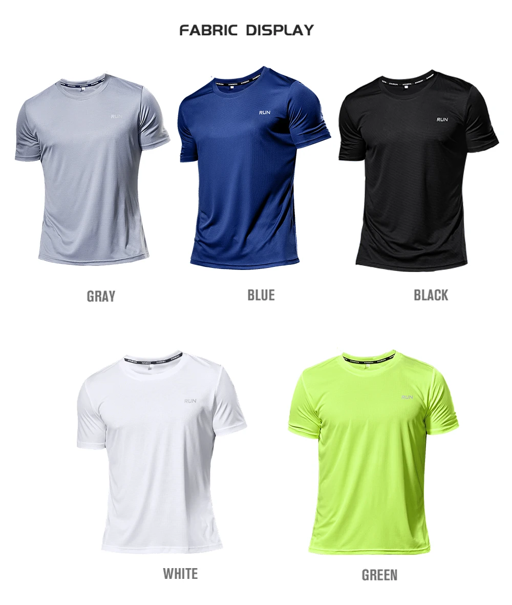 Multicolor Quick Dry Short Sleeve Sport T Shirt Gym Jerseys Fitness Shirt Trainer Running T-Shirt Men's Breathable Sportswear
