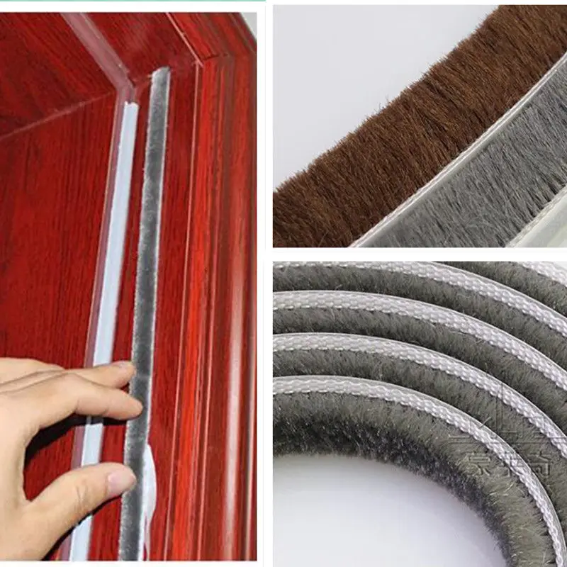 

10m Self Adhesive Draught Excluder Brush Casement Door Seal Tape Weather Strip Reduce Noise Stopper Prevent Dust Pests