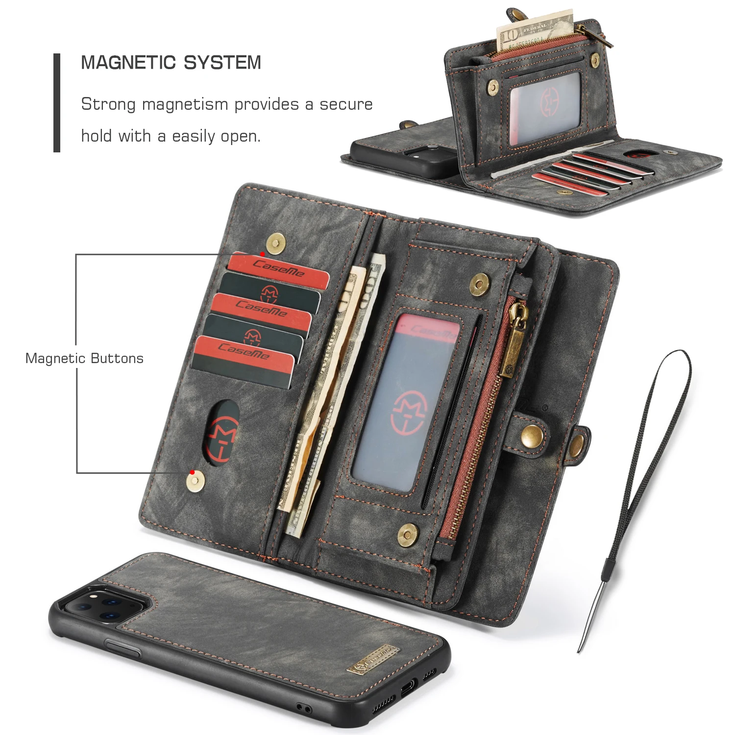 Кожаный чехол-кошелек для Apple iphone 11 PRO MAX слоты карт магнитная откидная крышка X XS XR