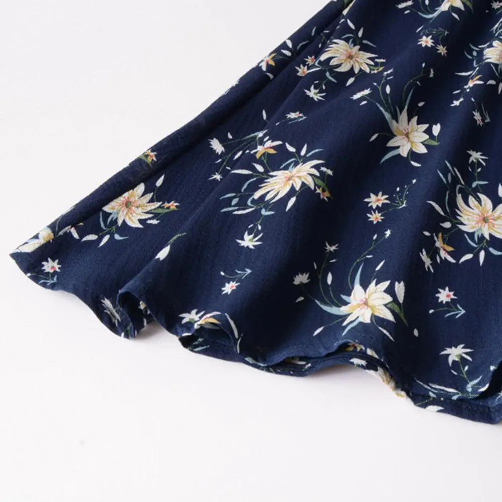 

Boho Style Floral Print Pleated Dress Long Sleeve Women Mini Dress V Neck Loose Ladies Dresses Beach Sundress Ropa Mujer