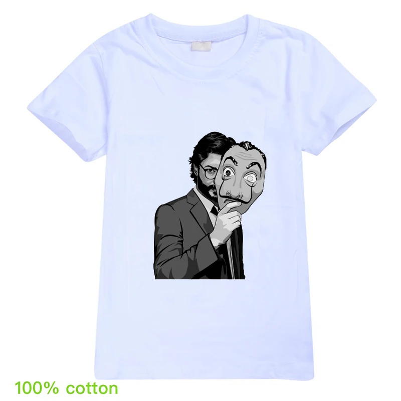 

La Casa De Papel Boys T Shirts Money Heist TV Male Short Sleeve Birthday Tshirts for Girls Tops House of Paper Tees Ropa