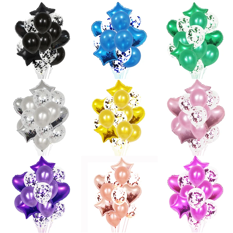 Набор прозрачных латексных воздушных шаров из алюминиевой фольги 14 шт. - купить