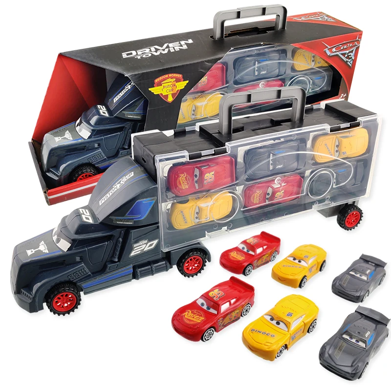 Дисней Pixar Cars 3 Lightning McQueen Jackson Storm Mack пластиковый автомобиль 6 маленьких