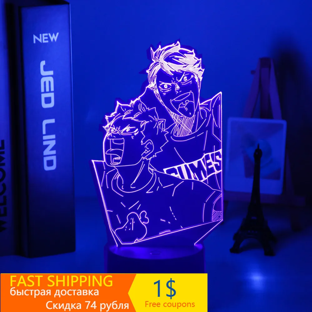 Ночсветильник В Стиле Аниме Haikyuu для спальни декор детей подарок на день рождения