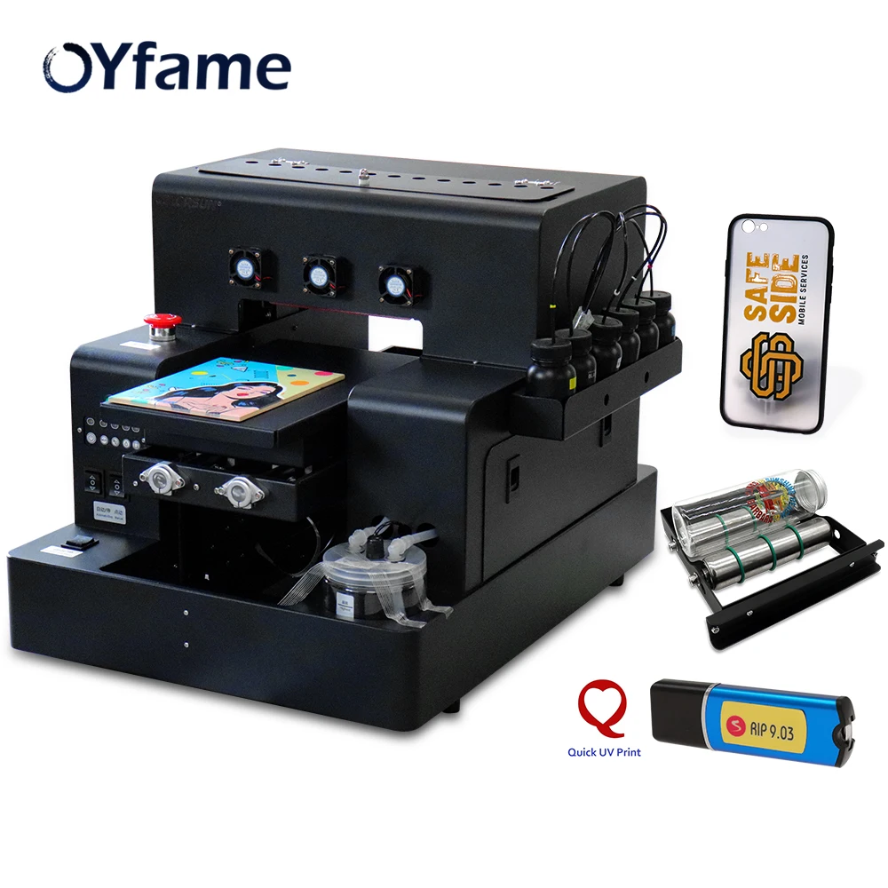 OYfame A4 УФ планшетный принтер UV для чехол телефона бутылка металлические акриловые