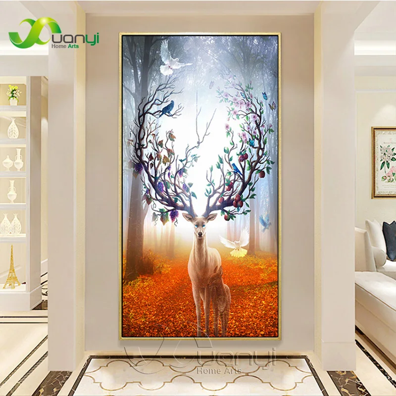 Абстрактный олень пейзаж напечатанная Картина на холсте Настенная картина для