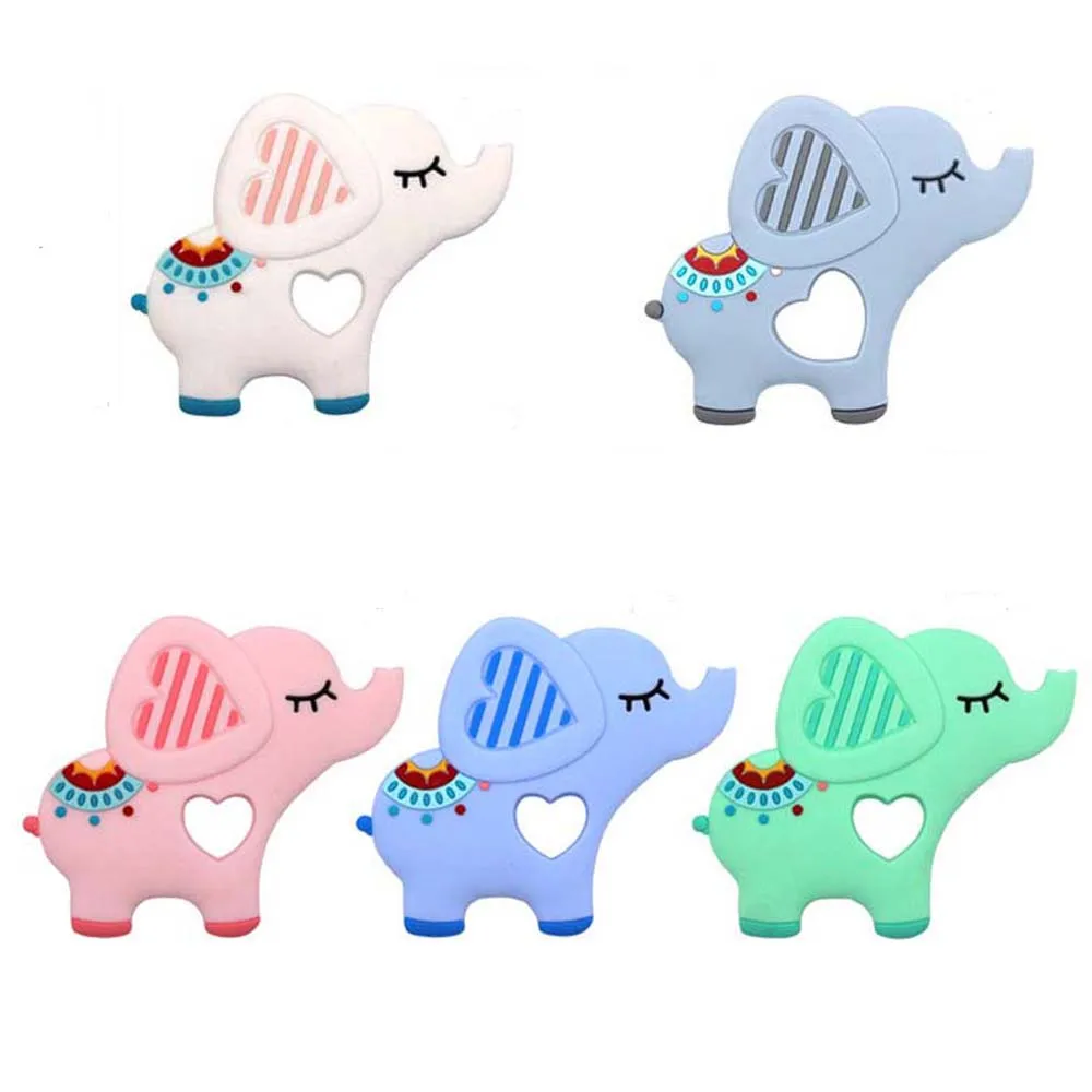 1 шт. силиконовый Прорезыватель для зубов с мультяшным животным слоном детский