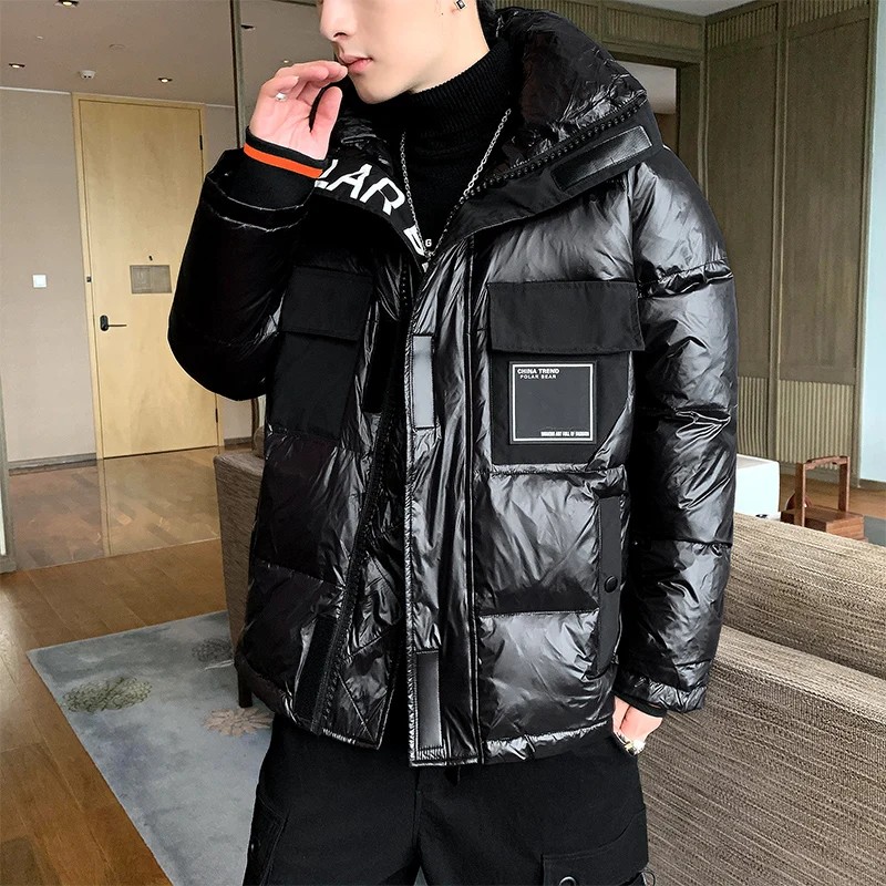 Men's down jacket new popular logo90% white duc down short autumn/winter jacket  cool and thickened light mens coat