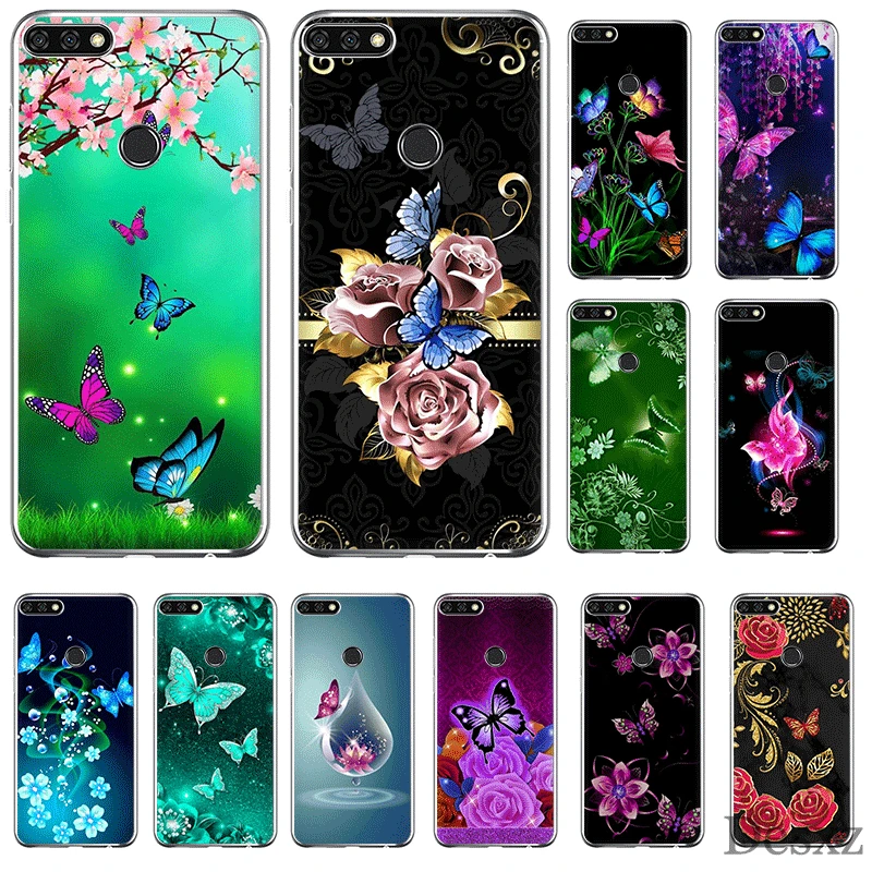 Чехол для мобильного телефона TPU huawei P30 P20 P10 P8 P9 Lite Pro P Smart Z Plus крышка Бабочка белые