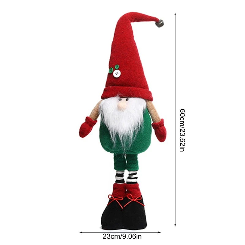 

Christmas Gnome 24 Inch Swedish Tomte Gnomes Stuffed Plush Doll with Retractable Spring Legs Scandinavian Ornaments Home Decor