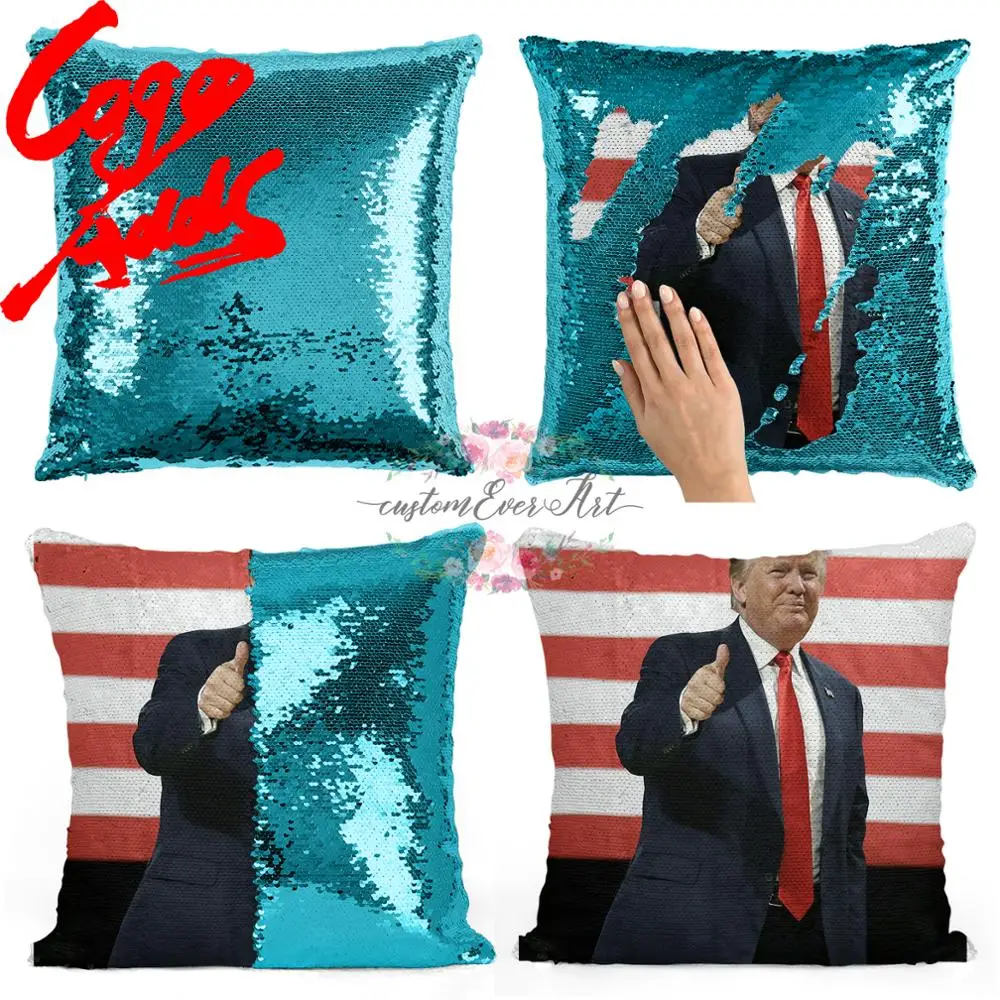 

Donald Trump sequin pillow | sequin Pillowcase | Two color pillow | gift for her | gift for him | pillow | magic pillow