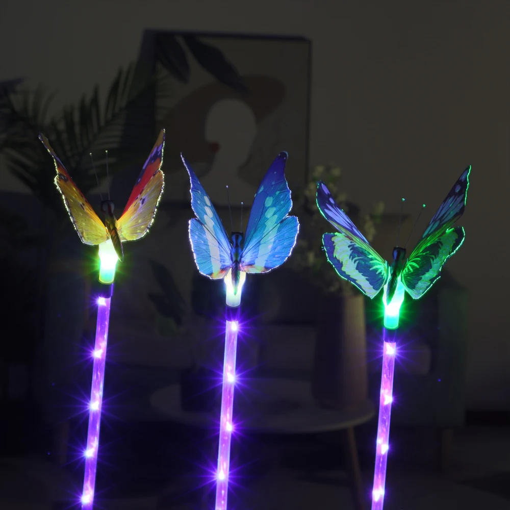3 предмета в комплекте Светодиодная лампа на солнечных батареях бабочки огни