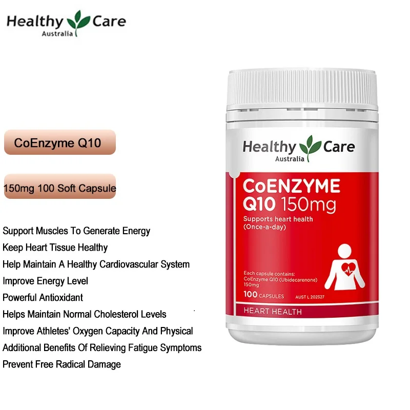 

Австралийский коэнзим Q10 для здорового образа жизни, 150 мг, 100 мягкие капсулы для активации, защита сердца от старения, коэнзим Q10