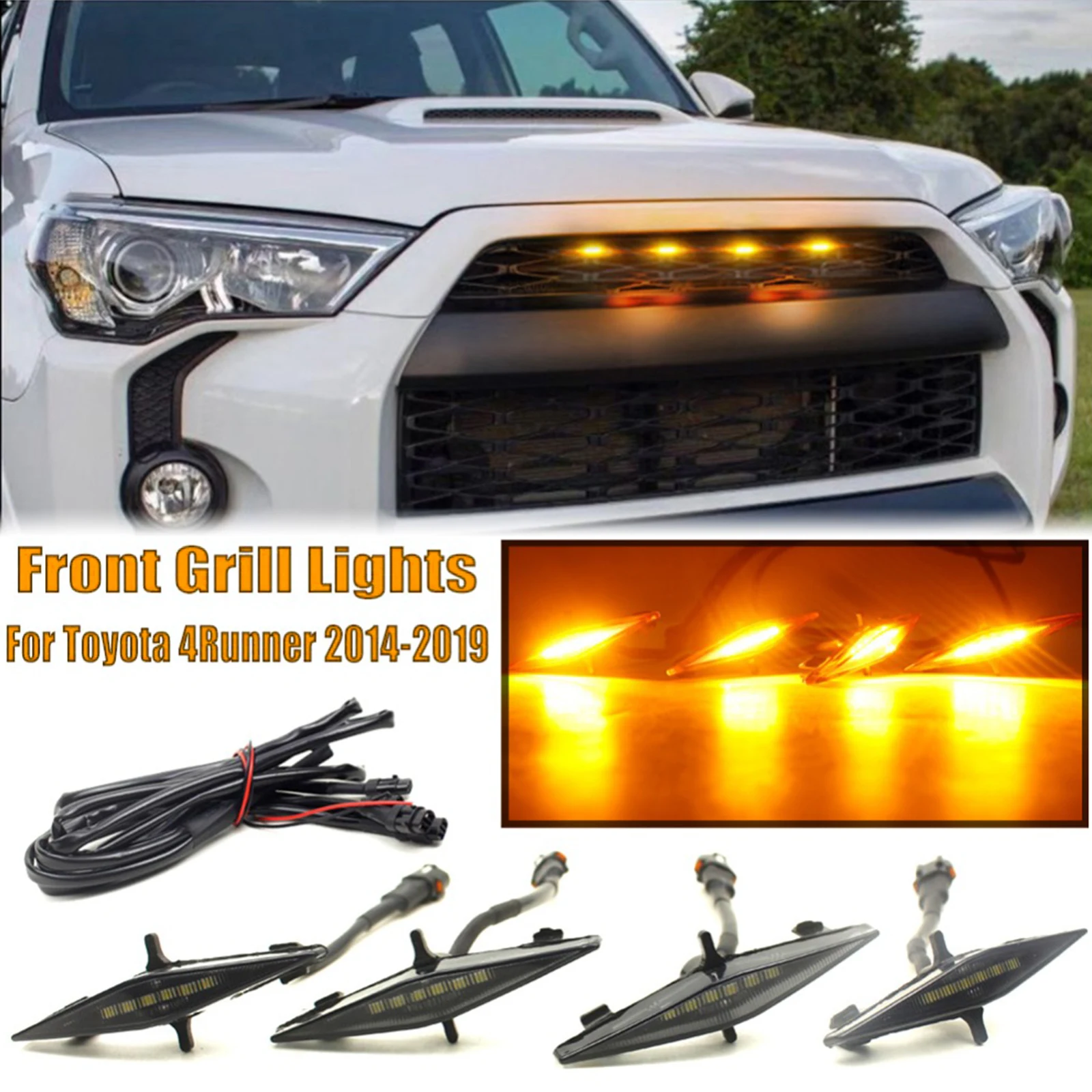 

4 шт., Автомобильные светодиодные лампы для радиатора Toyota 4runner 2014-2021
