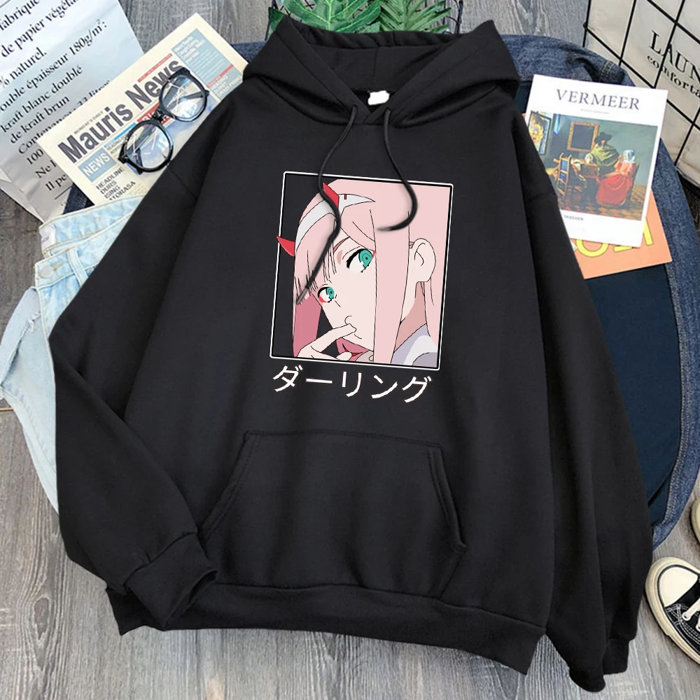 

Кавайная одежда, женская одежда в стиле оверсайз с принтом Zero Two, готическая одежда в стиле Харадзюку, корейская модная уличная Толстовка