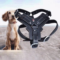 real leather service dog harness vest training working dog harnesses for german shepherd labrador husky medium large big dogs