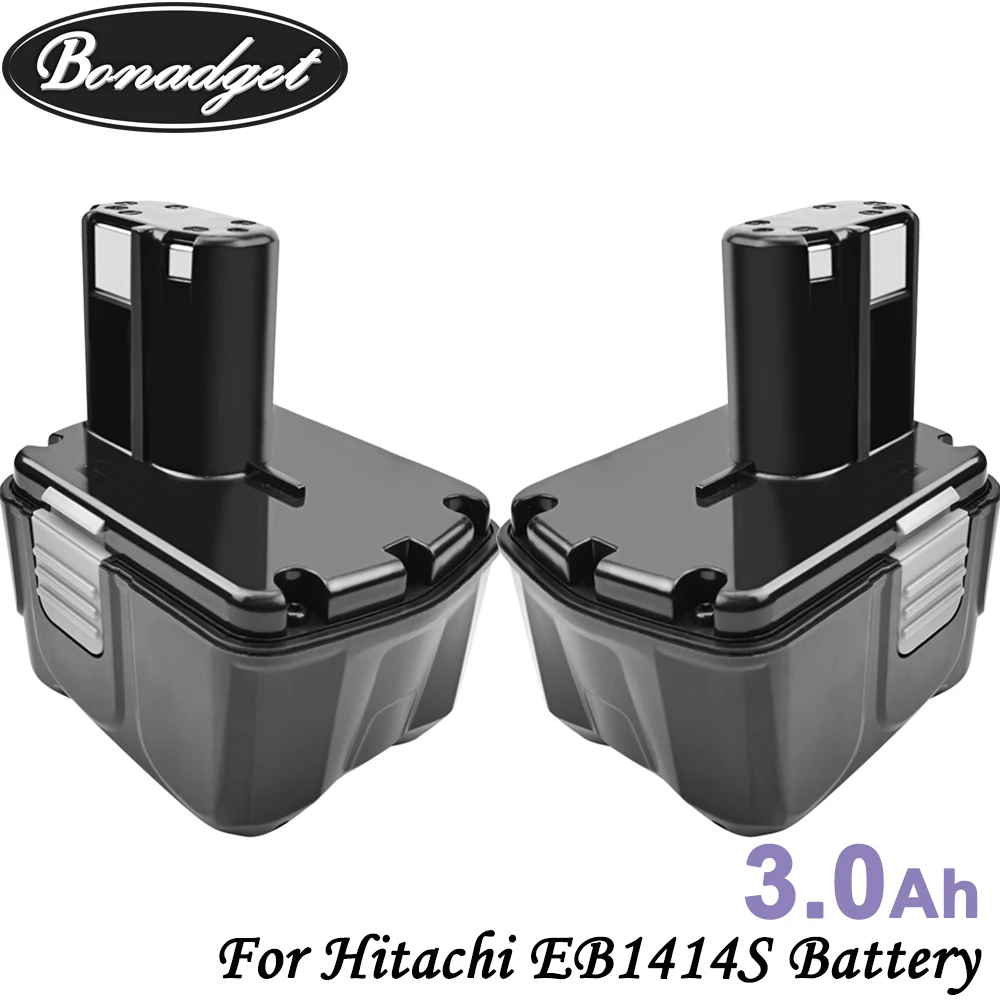 Перезаряжаемый никель металлогидридный аккумулятор Bonadget для Hitachi EB1414S EB14B EB1412S 3000