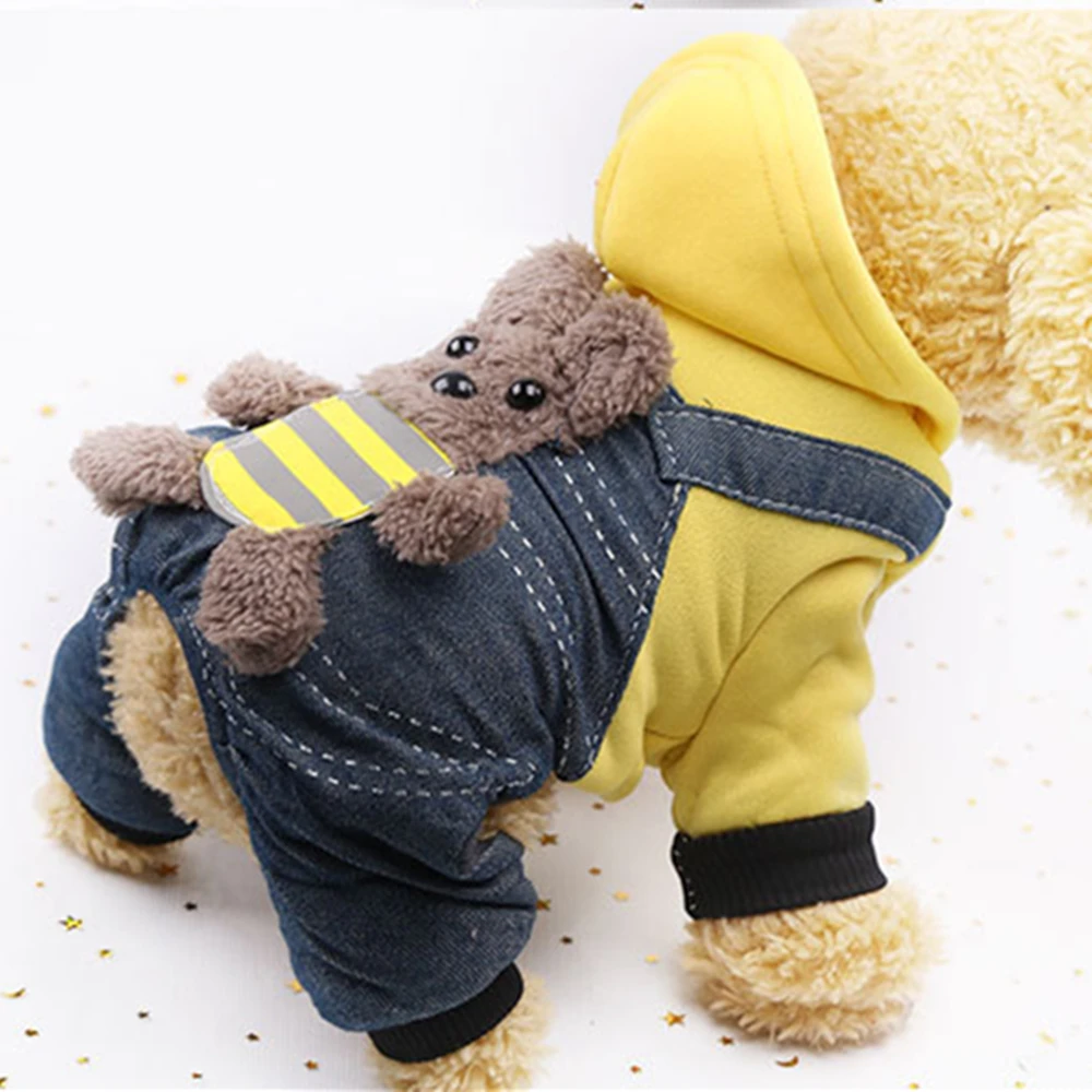 Мультфильм маленький медведь Щенок Одежда Котенок зимняя одежда бульдог куртка