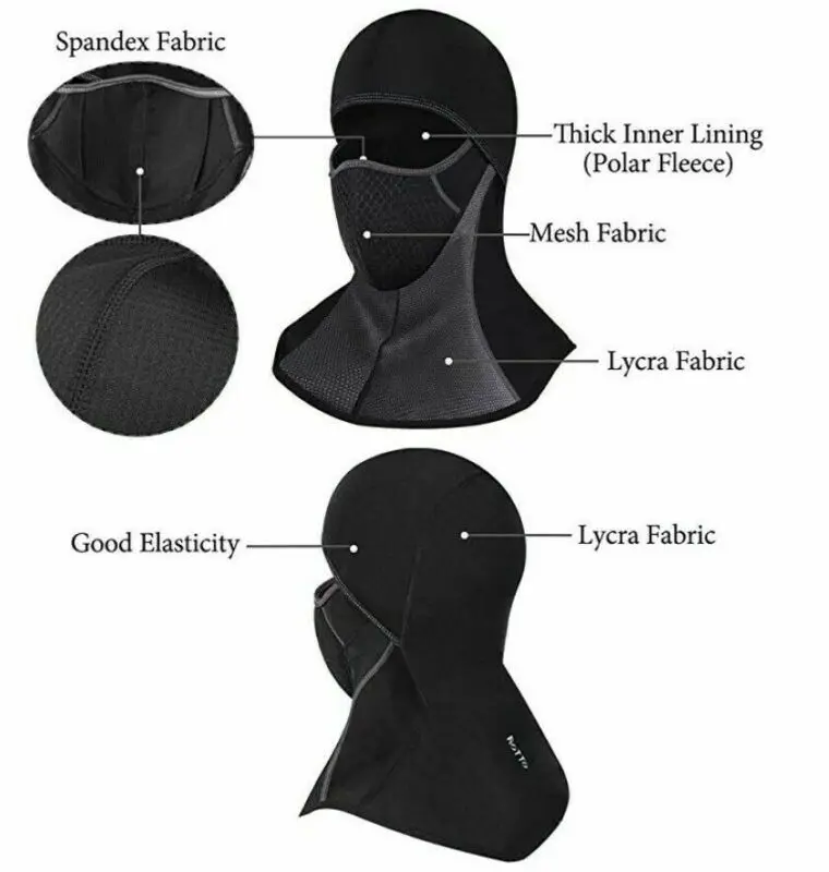 Unisex Black Windproof Thermal Fleece Neck Winter Warm Balaclava Ski Full Face Mask Hat | Аксессуары для одежды