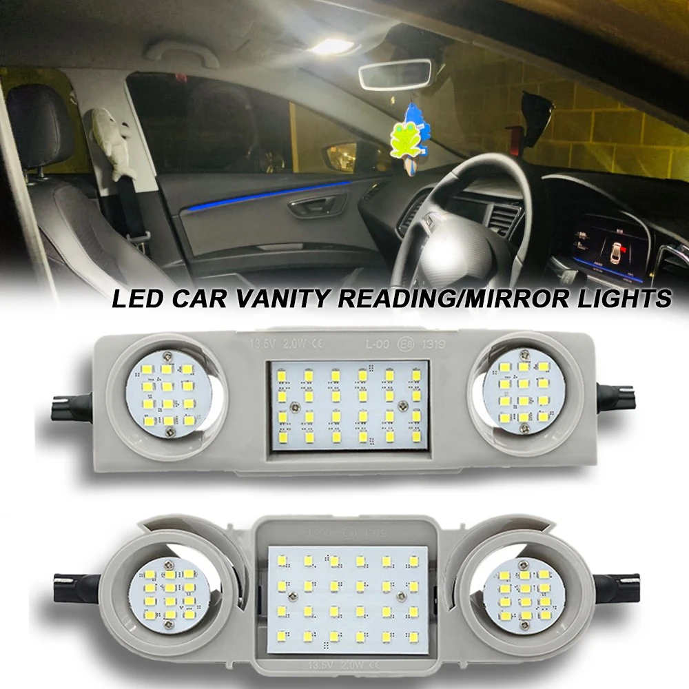 

Car LED Interior Roof Vanity Mirror Lights Reading Lamp For Skoda Yeti 5L Octavia 5E3 5E5 Superb 3T4 3T5 Seat Alhambra Leon 5F