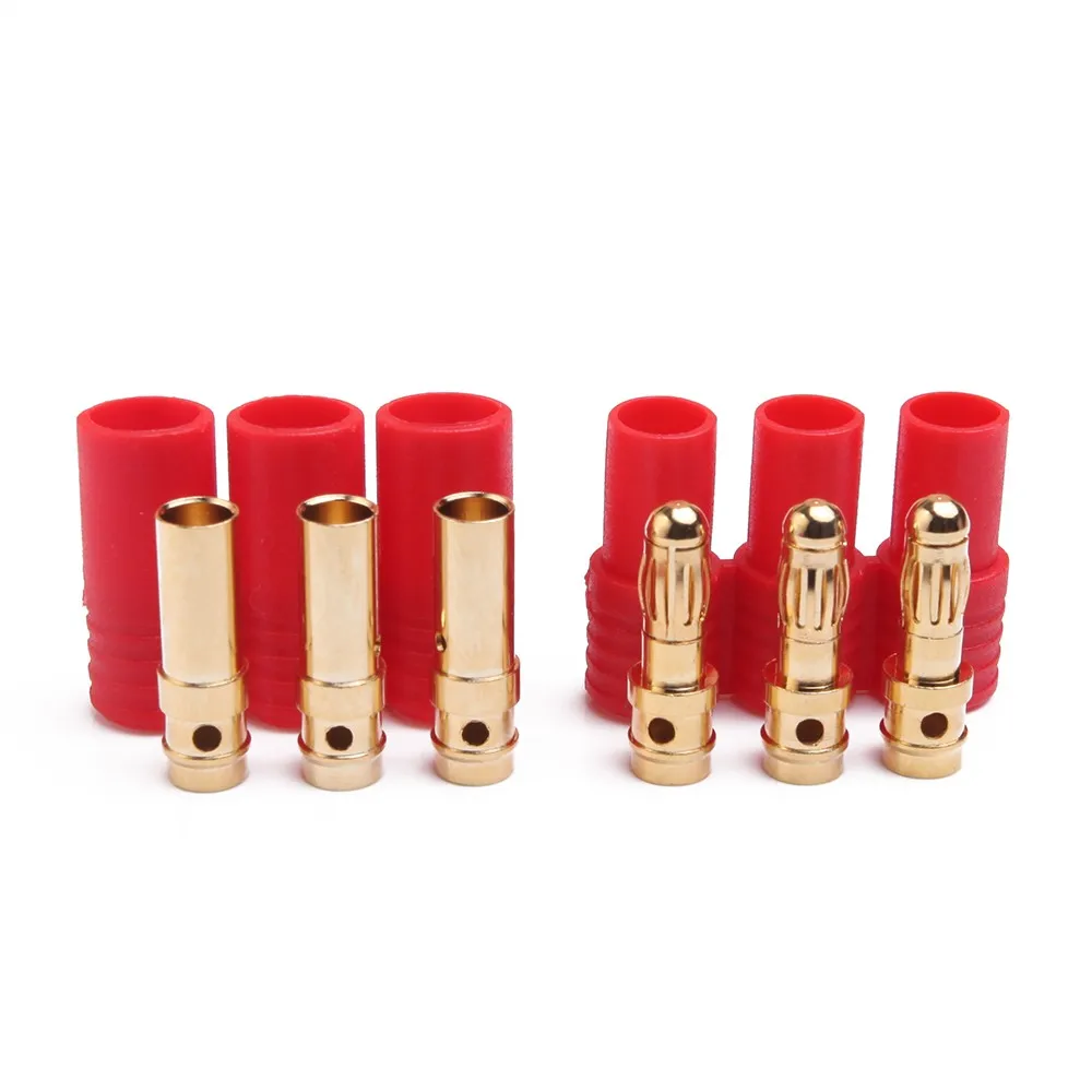 5/10 Pair AMASS 3.5mm three-core 3X3.5mm Bullet Connectors with Housing for Brush less Motor install