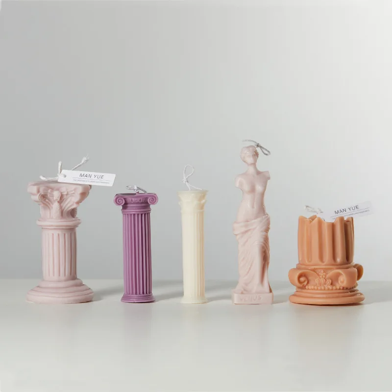 

Silicone Roman Column Candle mould 3D Venus Candle Making Wax Plaster Mould Nordic Art Body Candle Mold Female Soap mold