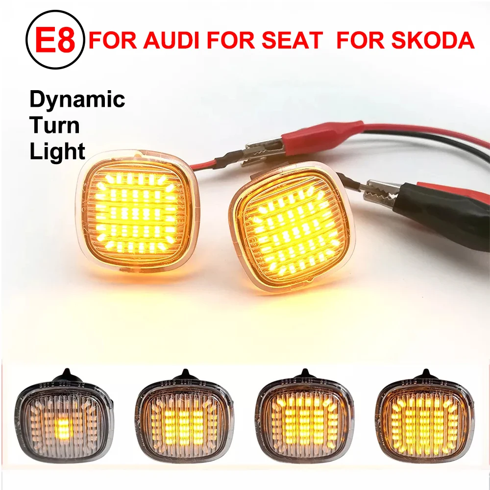

1Pair LED Dynamic Side Marker Turn Signal repeater Light For Skoda Fabia Octavia Mk1 Mk2 Roomster Rapid NH3 AUDI A3 A4 A8 Lamp